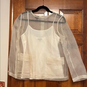 Talbots Sheer Cream Blouse